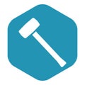 Mallet icon. Carpenter`s hammer made of hard wood or rubber for various types of work. Royalty Free Stock Photo